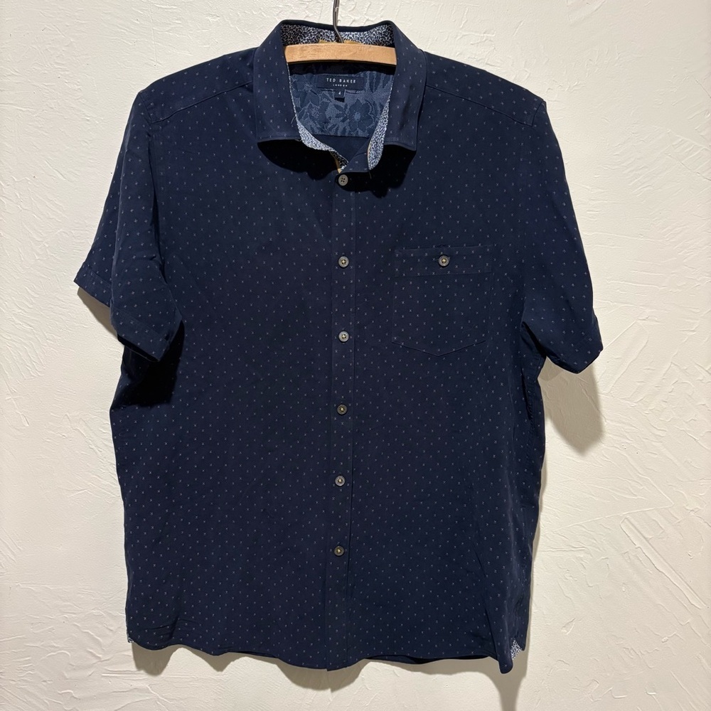Ted Baker Modal Blend Short Sleeve Button Down